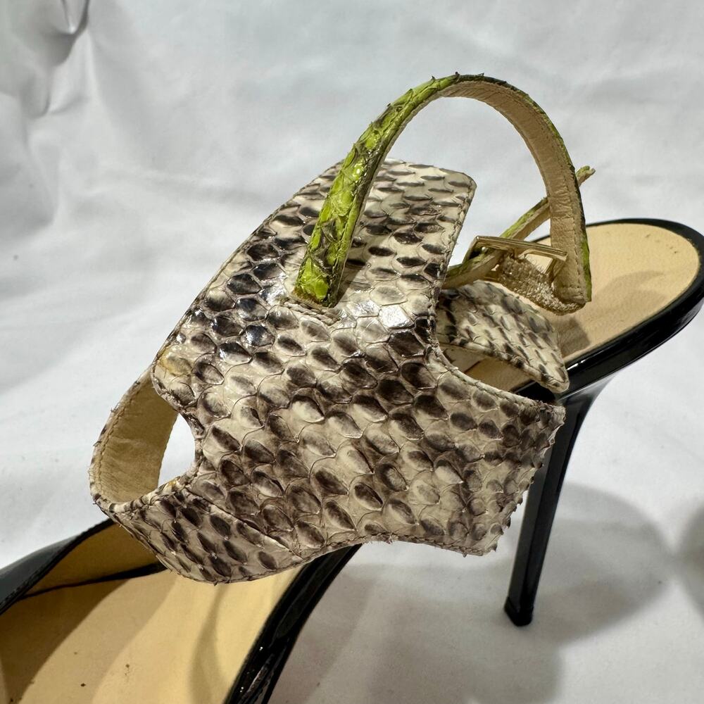 Jimmy Choo Python Snakeskin Patent Leather Ankle Strap Heels EU 39 - Picture 7 of 10